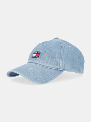 Tommy Jeans czapka z daszkiem jeansowa kolor niebieski AW0AW17582