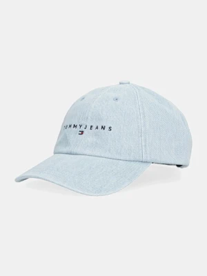 Tommy Jeans czapka z daszkiem jeansowa kolor niebieski AW0AW17912
