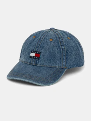 Tommy Jeans czapka z daszkiem jeansowa kolor niebieski z aplikacją AM0AM13288