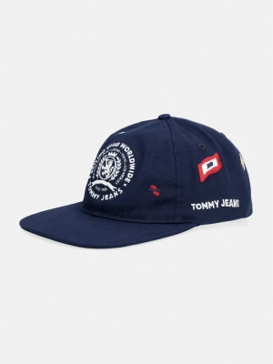 Tommy Jeans czapka z daszkiem męska bawełniana granatowy