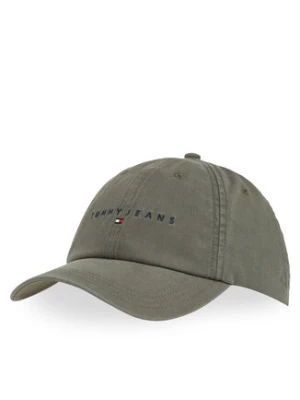 Tommy Jeans Czapka z daszkiem Tjm Linear Washed Cap AM0AM13355 Zielony