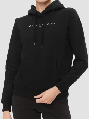 TOMMY JEANS Czarna damska bluza z kapturem, Rozmiar M