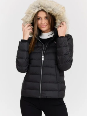 TOMMY JEANS Czarna damska kurtka z futrem, Rozmiar XL