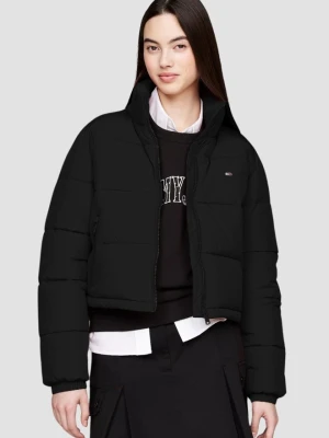 TOMMY JEANS Czarna kurtka damska z drobnym logo, Rozmiar L