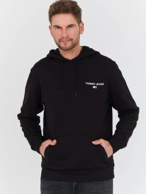 TOMMY JEANS Czarna męska bluza z kapturem, Rozmiar L