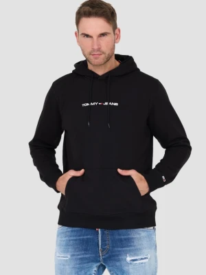 TOMMY JEANS Czarna męska bluza z kapturem, Rozmiar M