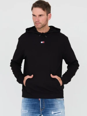 TOMMY JEANS Czarna męska bluza z kapturem, Rozmiar S