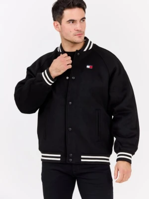 TOMMY JEANS Czarny męski bomber z domieszką wełny Varsity, Rozmiar L