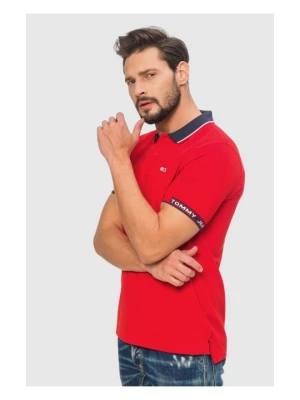 TOMMY JEANS Czerwona koszulka polo