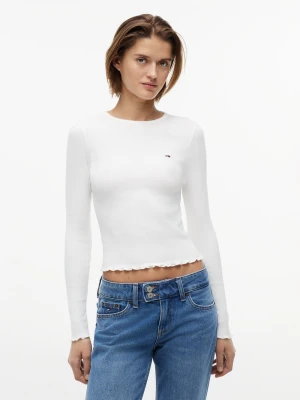 Zdjęcie produktu Tommy Jeans koszulka z długim rękawem Kobiety Bawełna biały