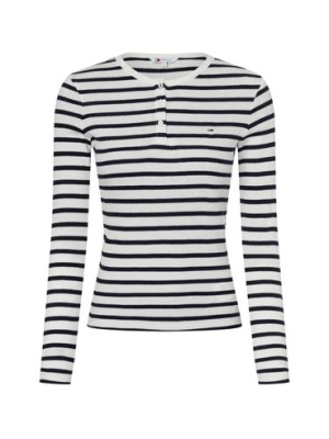 Tommy Jeans Damska koszulka z długim rękawem Kobiety Bawełna niebieski|biały w paski,