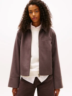 Tommy Jeans Damska kurtka koszulowa Kobiety Sztuczne włókno brązowy jednolity,