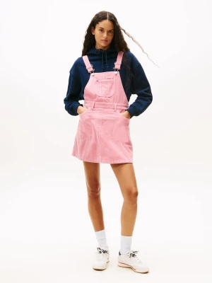 Tommy Jeans Damska sukienka na co dzień Kobiety Bawełna różowy wypukły wzór tkaniny,