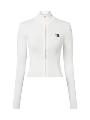 Tommy Jeans Damski kardigan z cienkiej dzianiny Kobiety biały jednolity,