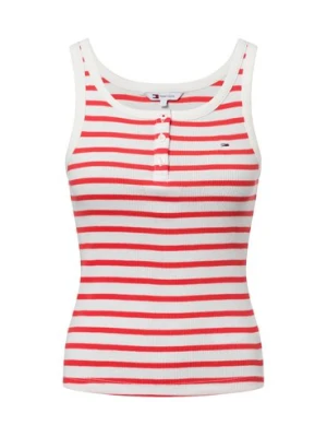 Tommy Jeans Damski podkoszulek Kobiety Bawełna czerwony|biały w paski,