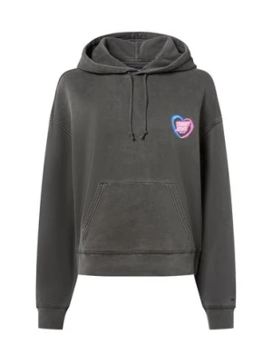 Tommy Jeans Damski sweter z kapturem Kobiety Bawełna szary nadruk,