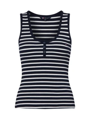Zdjęcie produktu Tommy Jeans top z dzianiny Kobiety Bawełna niebieski|biały