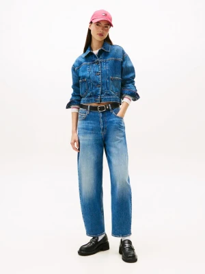 Tommy Jeans Dżinsy balonowe Kobiety Bawełna niebieski jednolity,