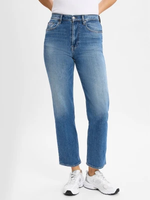 Tommy Jeans Dżinsy - Layla High Slim Straight Kobiety Bawełna niebieski jednolity,