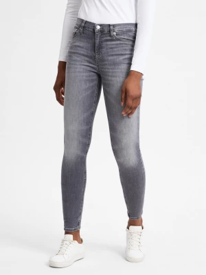 Tommy Jeans Dżinsy - Nora Mid Skinny Kobiety Bawełna szary jednolity,