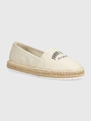 Tommy Jeans espadryle TJW VARSITY ESPADRILLE kolor beżowy EN0EN02470