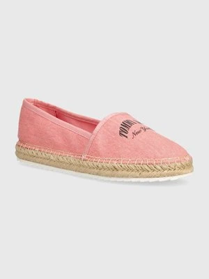 Tommy Jeans espadryle TJW VARSITY ESPADRILLE kolor różowy EN0EN02470