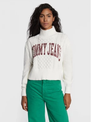 Tommy Jeans Golf Crop College Cable DW0DW14273 Biały Cropped Fit