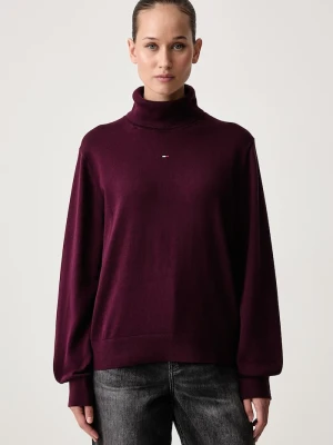 Tommy Jeans golf damski bawełniany bordowy