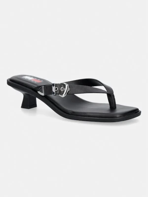 Tommy Jeans japonki damskie skórzane TJW KITTEN HEEL LEATHER SANDALS