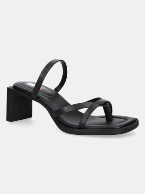 Tommy Jeans japonki skórzane THE SOHO SANDAL czarny