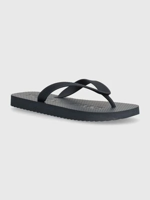 Tommy Jeans japonki TJW LOGO FLIP FLOP damskie kolor granatowy na płaskim obcasie EN0EN02447