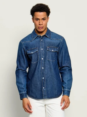Tommy Jeans Jeansowa koszula | Regular Fit granatowy