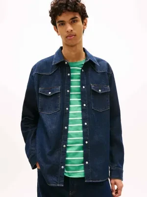 Tommy Jeans Jeansowa koszula Western | Regular Fit