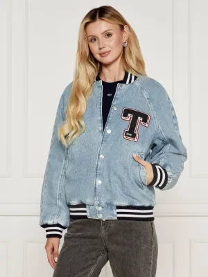 Tommy Jeans Jeansowa kurtka bomber LETTERMAN | Oversize fit