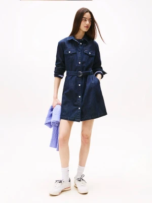 Tommy Jeans Jeansowa sukienka granatowy