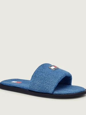 Tommy Jeans Jeansowe klapki niebieski