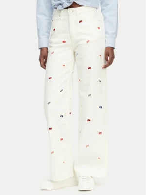 Tommy Jeans Jeansy Claire DW0DW23042 Kremowy Wide Leg