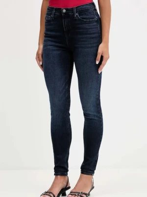 Tommy Jeans jeansy damskie kolor granatowy DW0DW21802