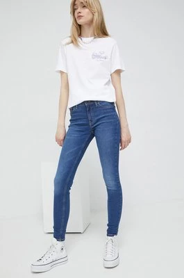 Tommy Jeans jeansy damskie kolor niebieski