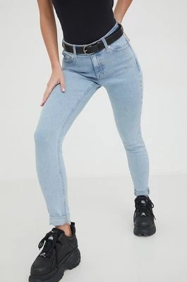 Tommy Jeans jeansy damskie kolor niebieski DW0DW17136