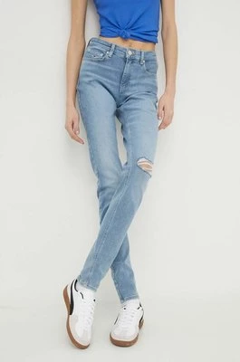 Tommy Jeans jeansy damskie kolor niebieski DW0DW17168
