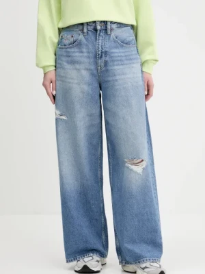 Tommy Jeans jeansy damskie kolor niebieski DW0DW21277