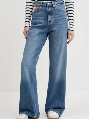 Tommy Jeans jeansy damskie kolor niebieski DW0DW21293