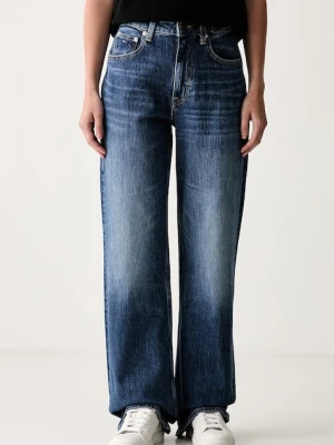 Tommy Jeans jeansy relaxed fit damskie granatowy