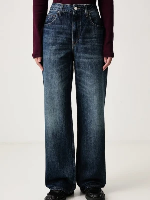 Tommy Jeans jeansy relaxed fit damskie granatowy