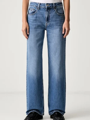 Tommy Jeans jeansy relaxed fit damskie niebieski