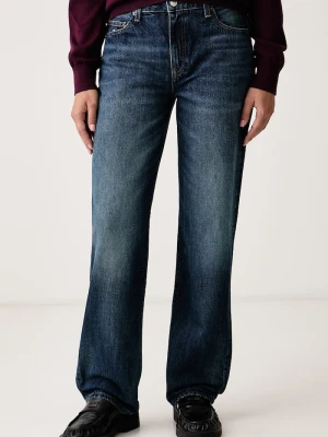Tommy Jeans jeansy straight damskie granatowy