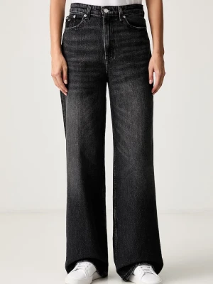 Tommy Jeans jeansy wide leg damskie czarny