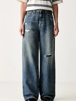Tommy Jeans jeansy wide leg damskie niebieski