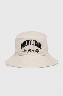 Tommy Jeans kapelusz bawełniany kolor beżowy bawełniany AW0AW15960